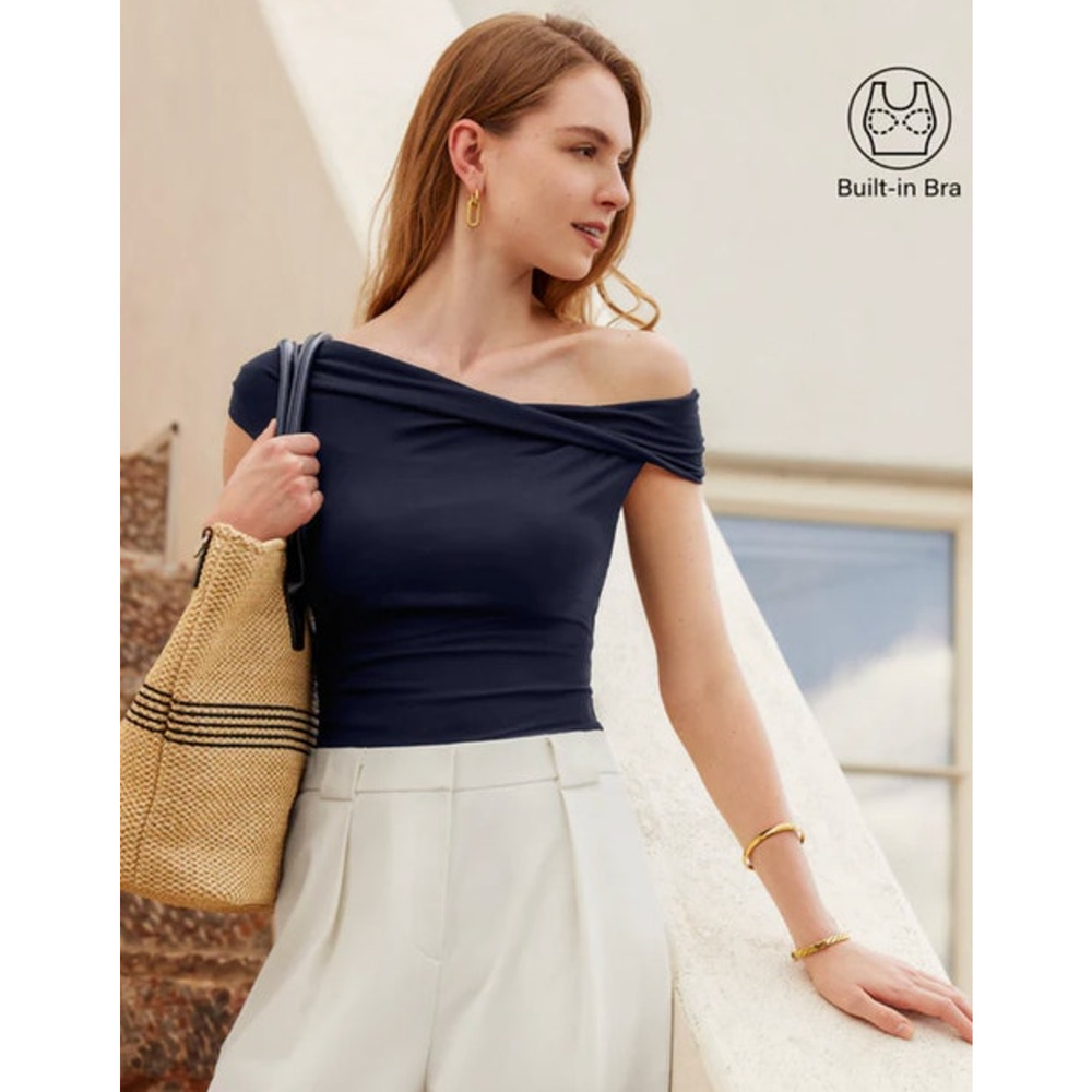 OGL Top Size 2XL NEW Eco-SkinKiss Multi-wear Versatile Necklines Brami Top Blue - Picture 13 of 15